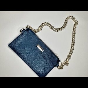 #47 Steve Madden black clutch with gold chain